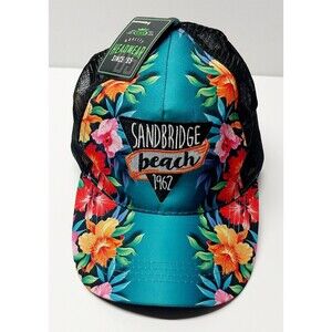Virginia Sandbridge Beach Floral Tropical Baseball Cap Adjustable Vented NWT